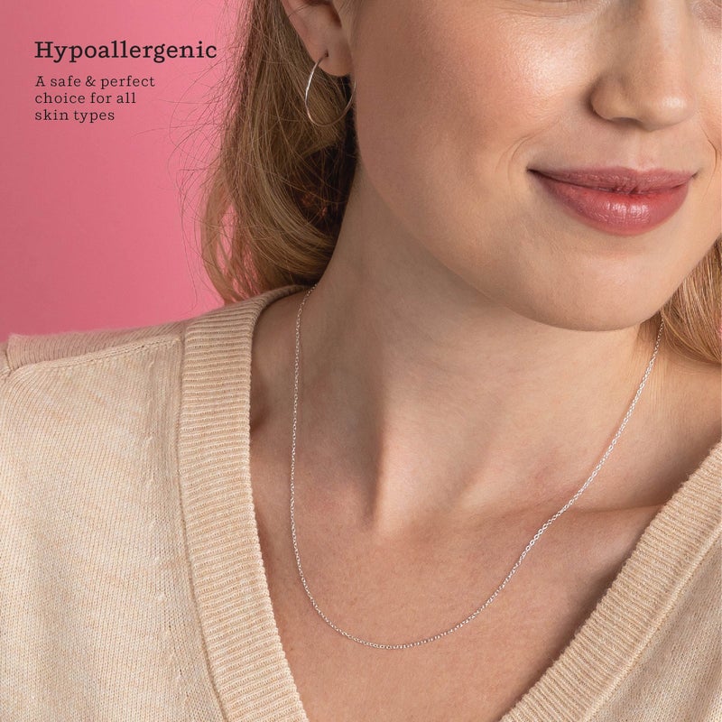 Kezef 1mm 925 Sterling Silver Necklace for Women | 16-36 inch long Silver, 18k Gold, Rose Gold Necklaces for Women - Made In Italy Real Cable Chain Jewelry | Dainty cadena de plata s925 para mujer - Image 2